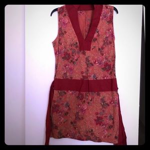 Summer shirt/dress with attached belt